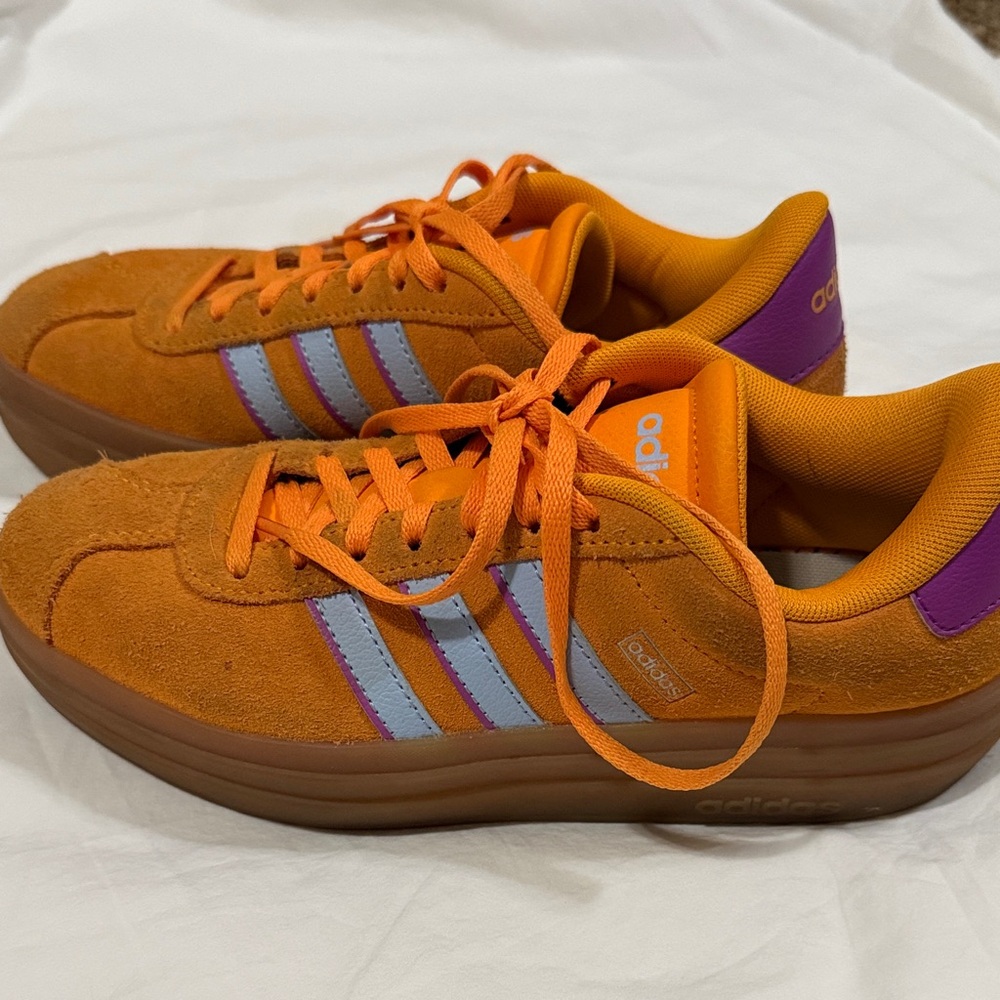 adidas Women’s BL Court Bold Orange and Purple Athletic Shoes